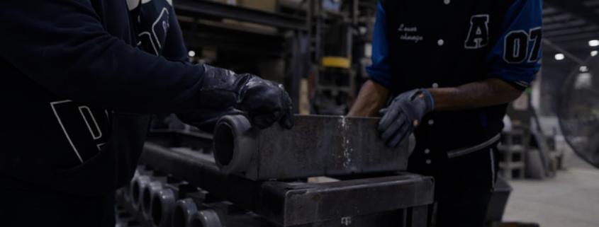 Precast concrete products being manufactured inside the Roman Stone facility